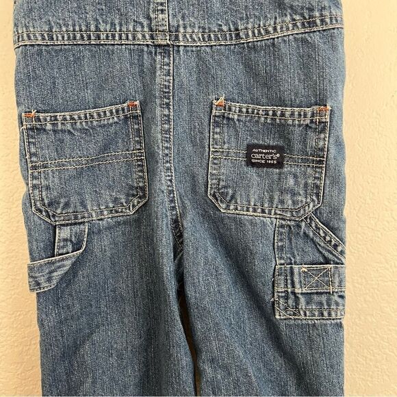 Carters Vintage Blue Denim Overalls Baby Boys Size 9 Months - Picture 6 of 8